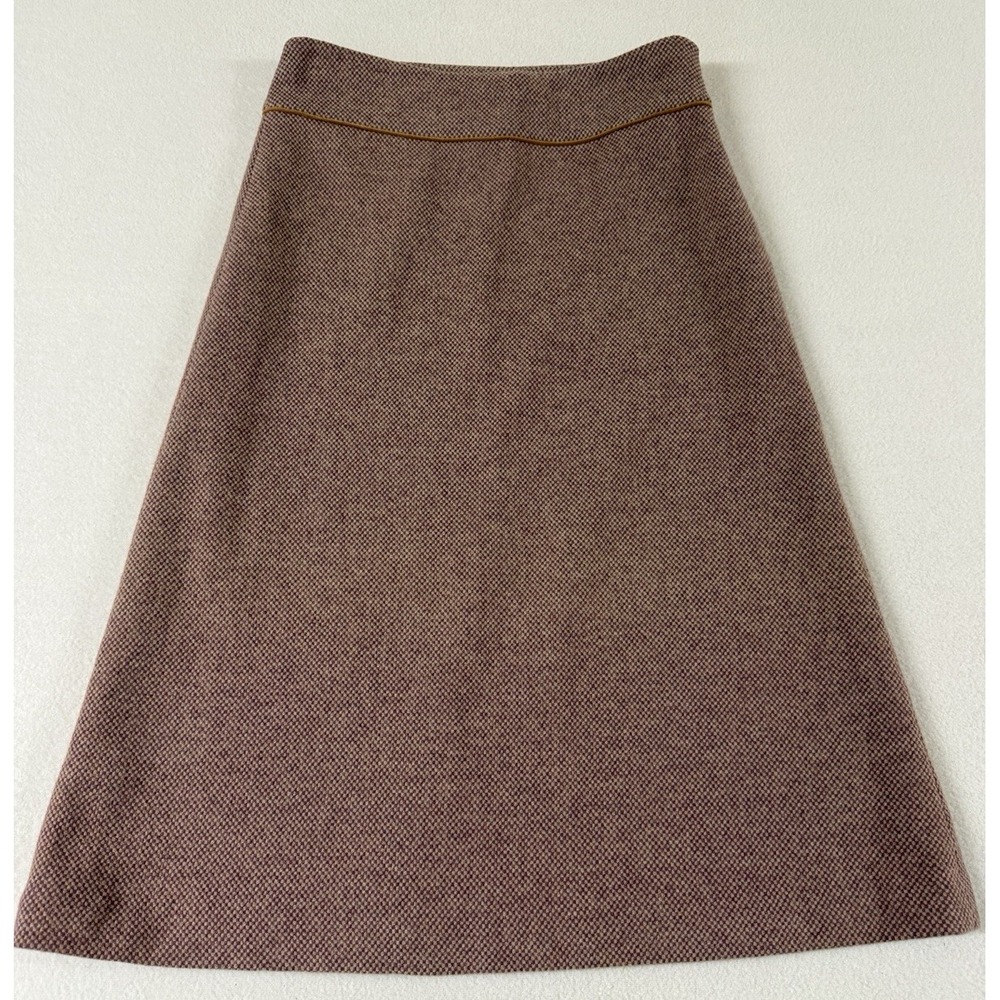 Vintage Skirt Tweed Wool Cashmere Classic Old Money 80s Academia Sz 6 Pink Mauve - Picture 4 of 12